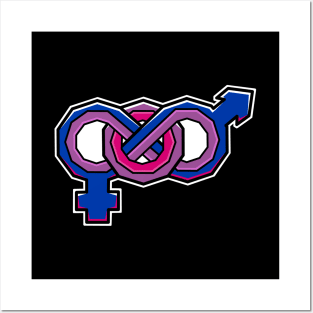 Bisexual Pride Symbol - Bisexuality Flag Colours - Bi LGBT Sexuality - Bisexual Posters and Art